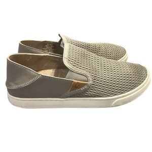 Olukai Women’s Pehuea Mesh Breathable Gray Slip On Shoes 7.5